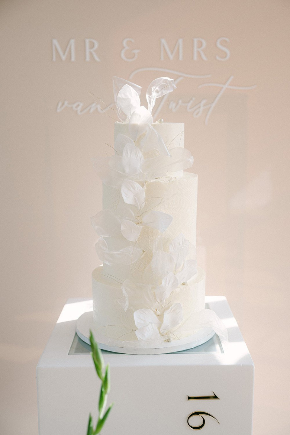 Bruidstaart van Gebakkerij details