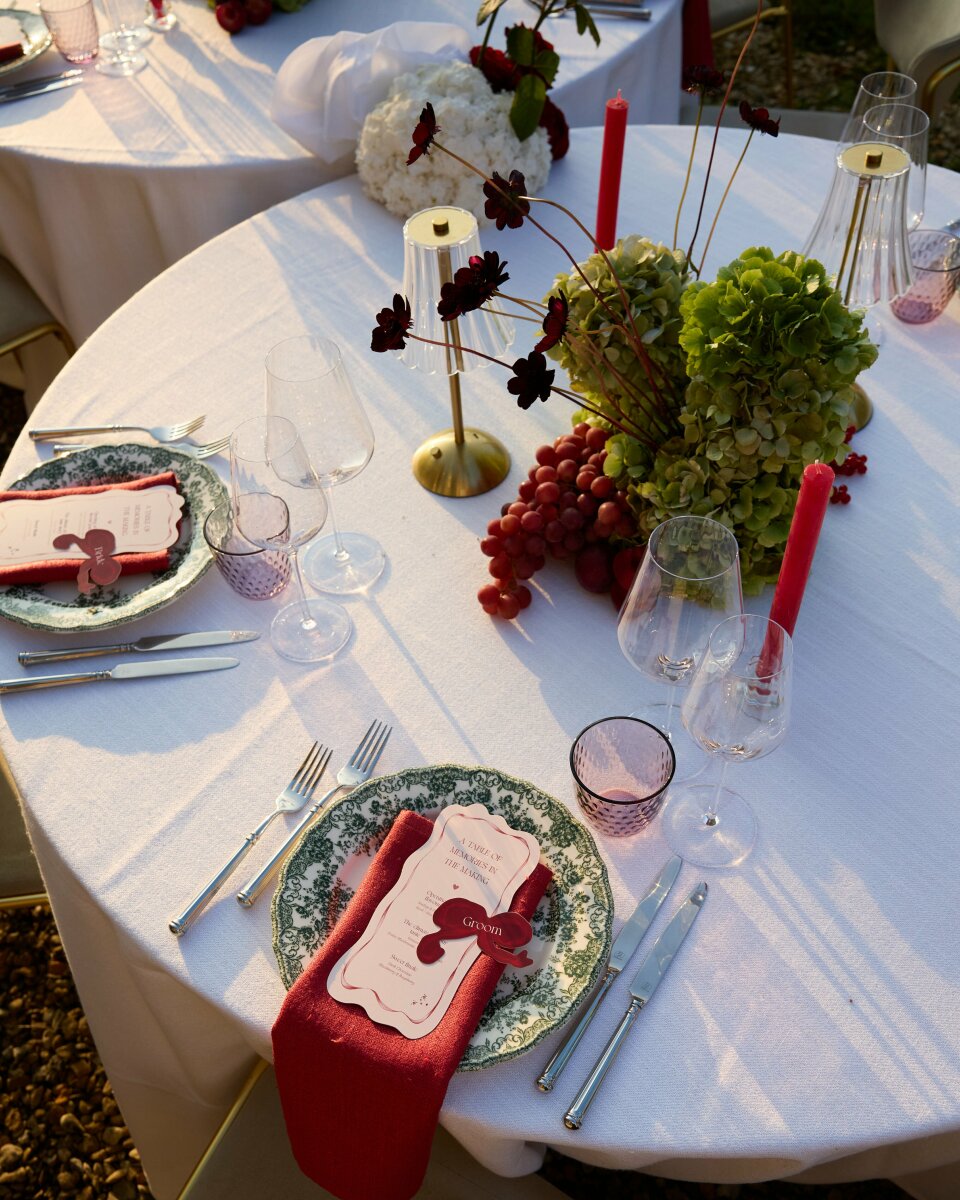 Burgundy vintage tafeldecoratie