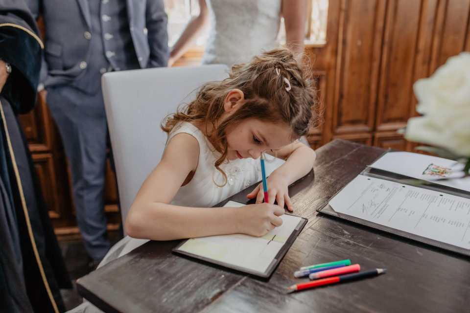 bruiloftsceremonie in het kasteel van de hertogen van Lancaster