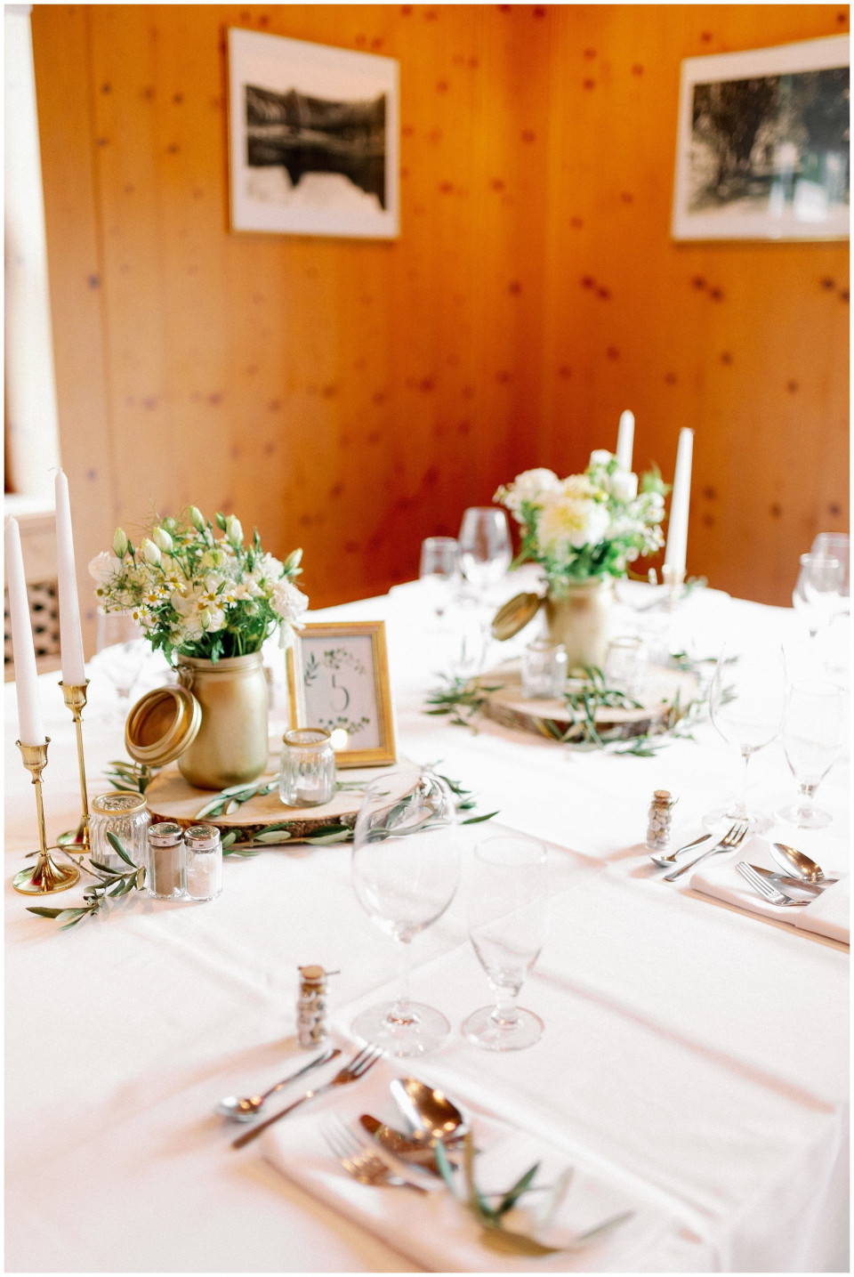 Tischdekoration im Greenery Style