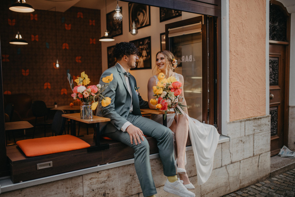 Sommerlicher Brautstrauß