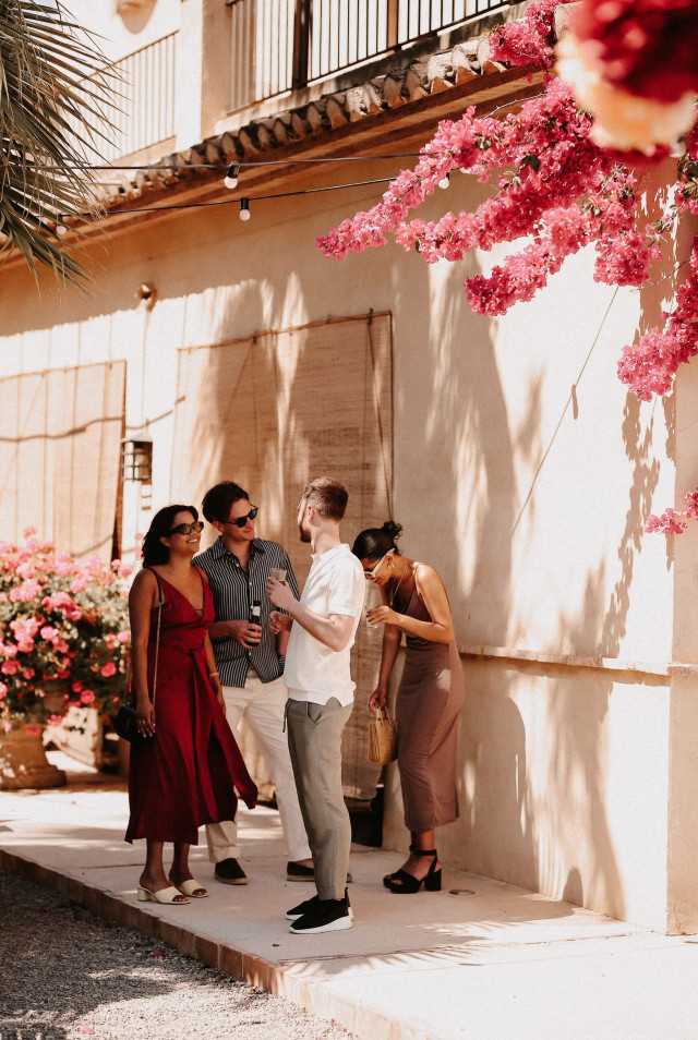 Wedding guests in cocktail attire