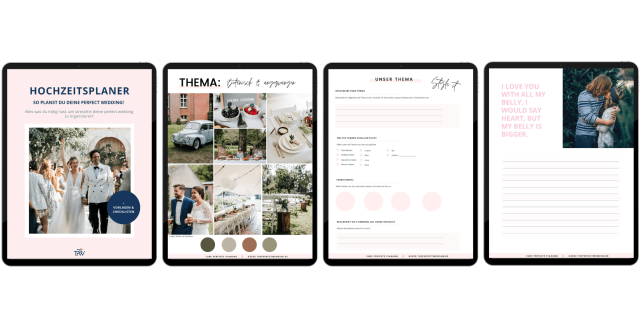Hochzeitsplaner auf vier Ipads