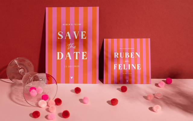 kleurrijke trouwkaarten van kaartje2gp