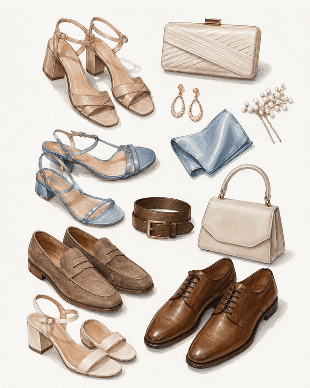 accessoires bruiloft illustratie