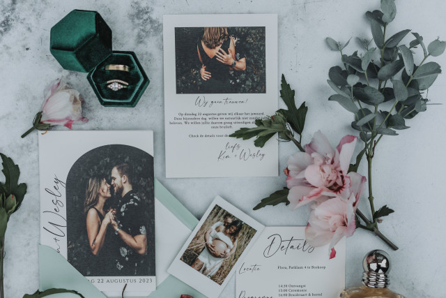 polaroid foto bij save the date kaarten
