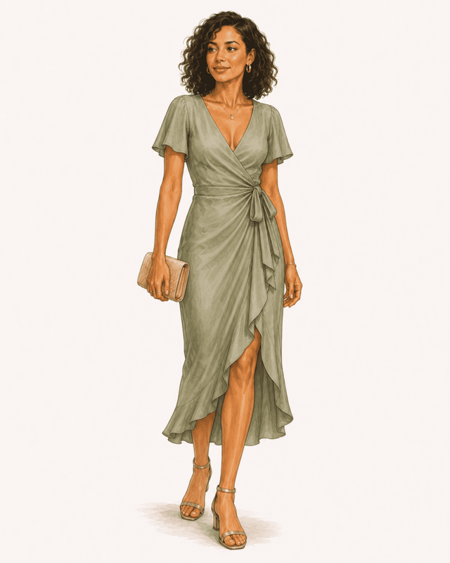 jurk casual chic dames bruiloft gast outfit