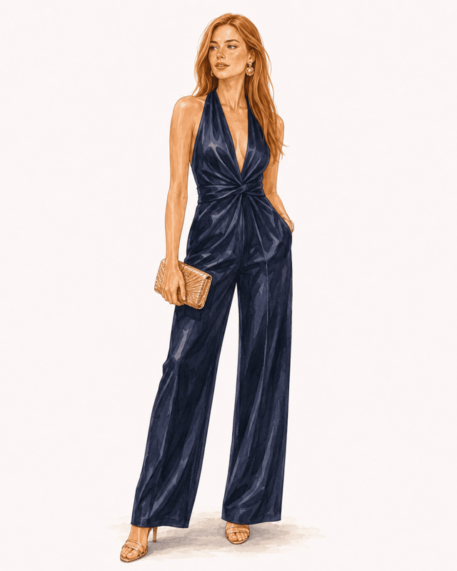 cocktail jumpsuit bruiloft gast