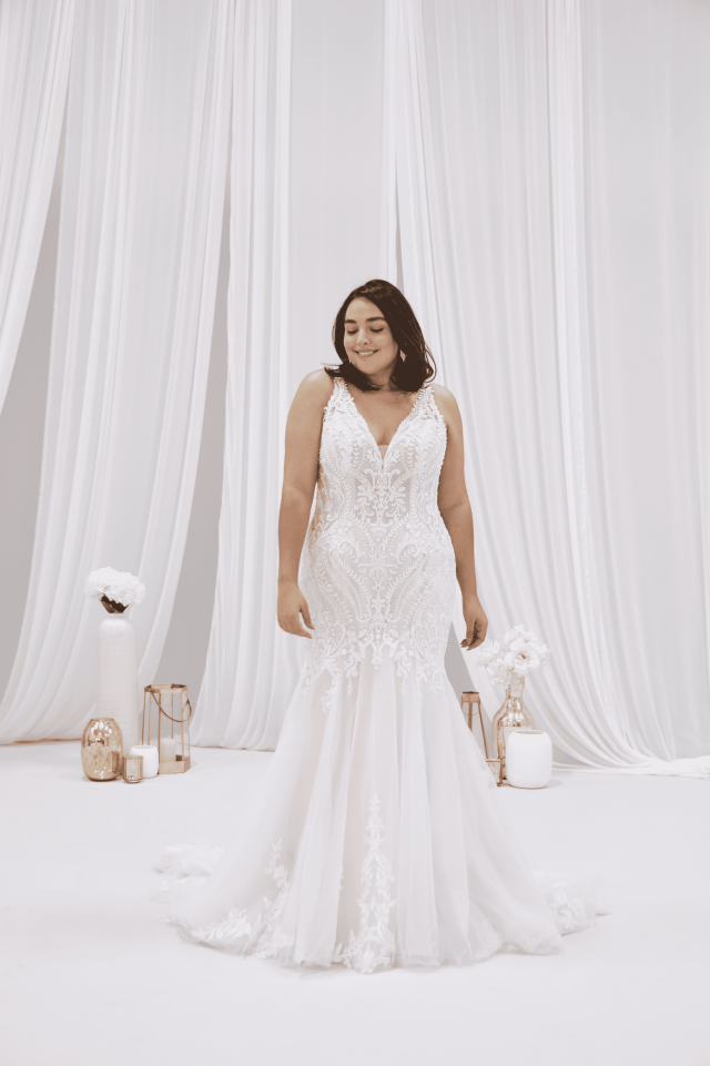 Brautkleid Fit and Flare mit Glitzer