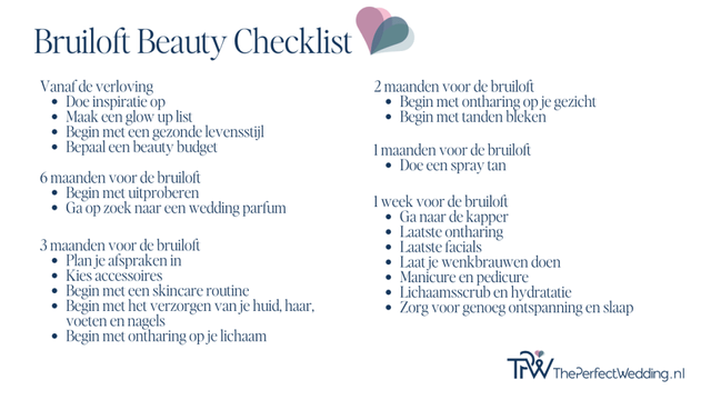 beauty checklist voor je bruiloft