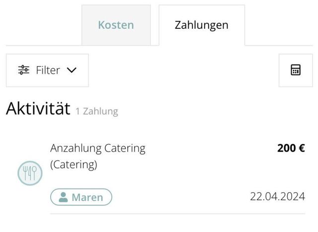 Vorschau Budgetplaner Zahlungen