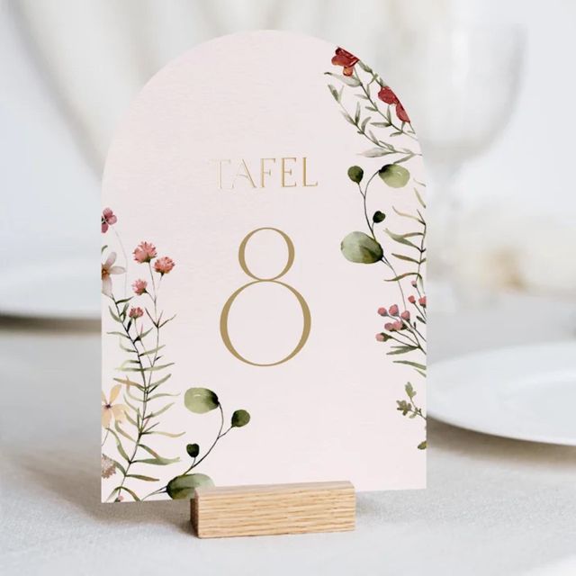 Cotton Bird decoratie met bloemen tafelnummer
