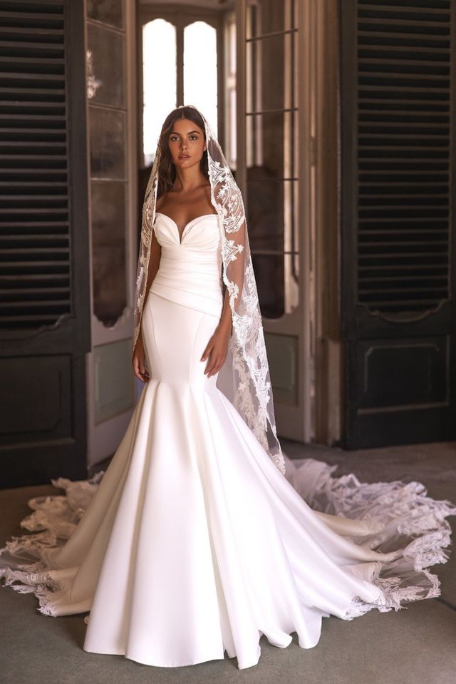 Meerjungfrauen Brautkleid aus Satin
