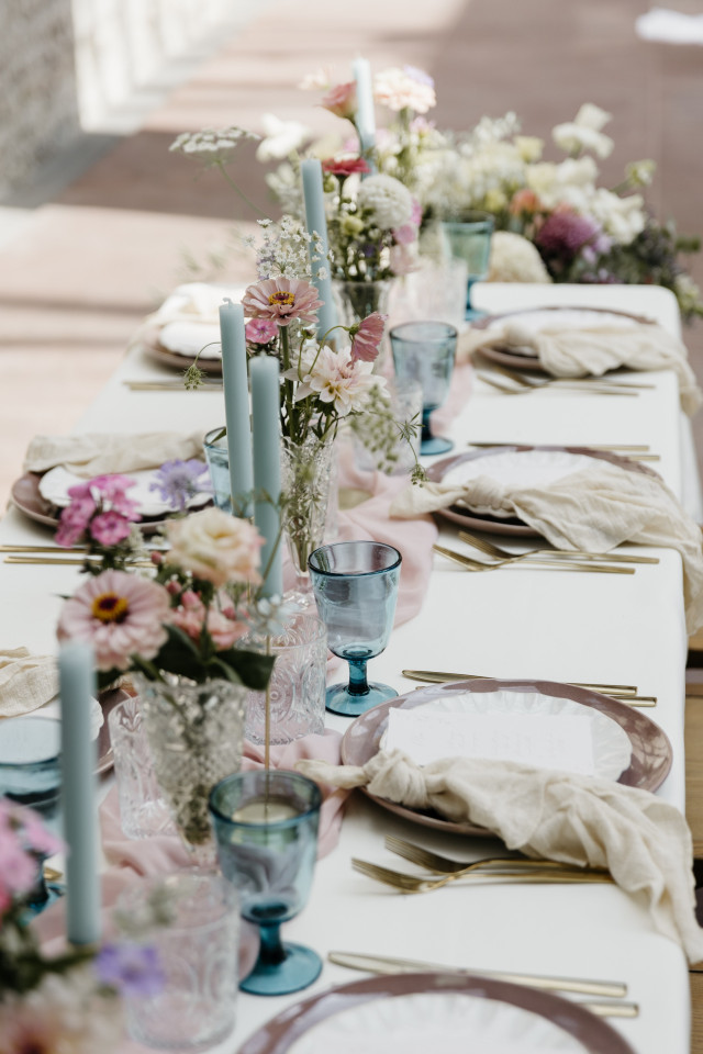pastelkleurige wintertafel