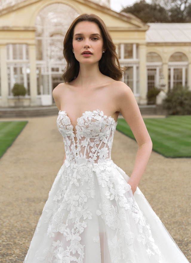 Brautkleid im Prinzessinen Stil mit Tüll und Spitze