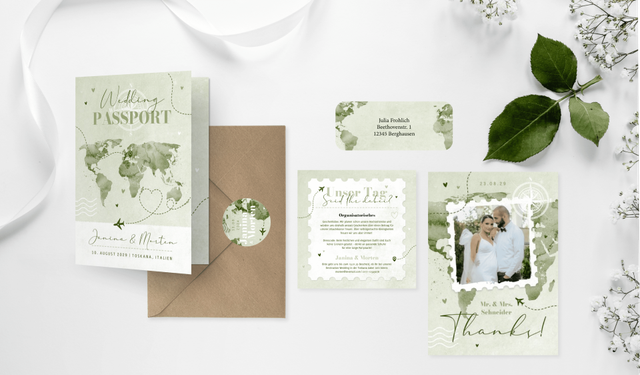 Einladung zur Hochzeit 'Wedding Passport'