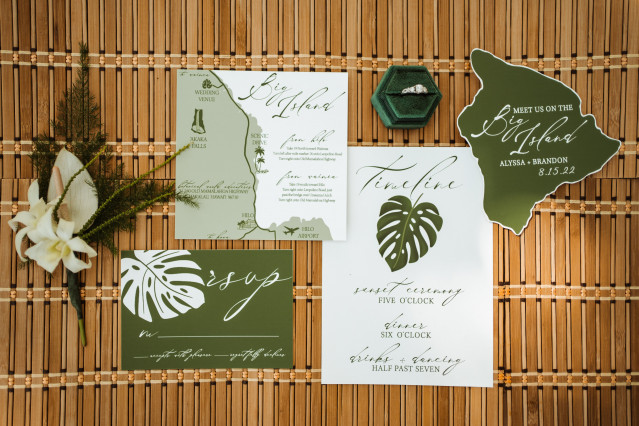 uitnodiging bruiloft hawaii