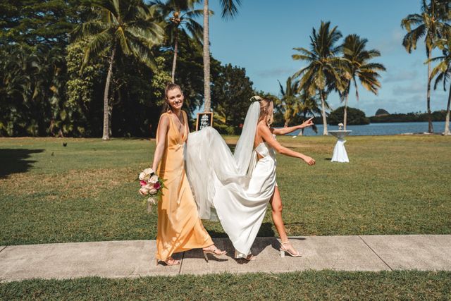 sluier lang bruiloft hawaii