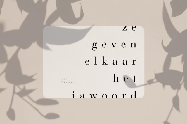 Trouwkaart minimalistisch en moderne kaart voor bruiloft