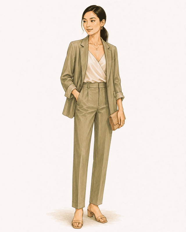 outfit casual chic bruiloft gast