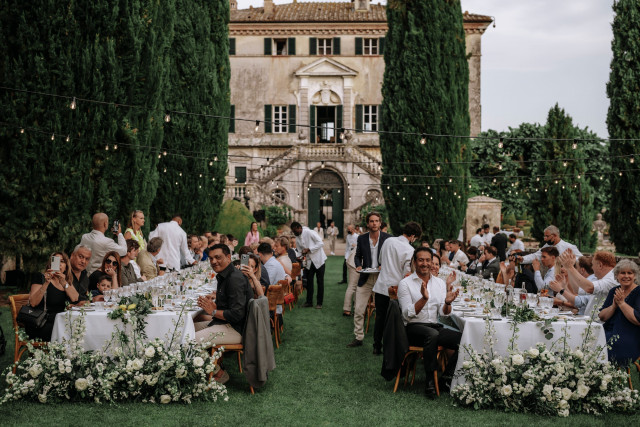 gasten bruiloft tuin Italie