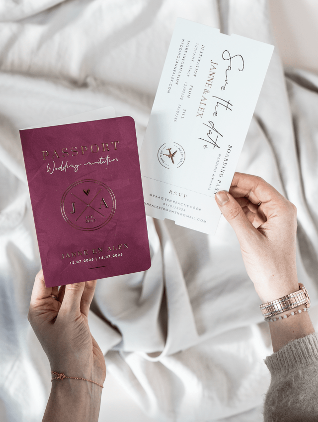 Hochzeitseinladung Reisepass