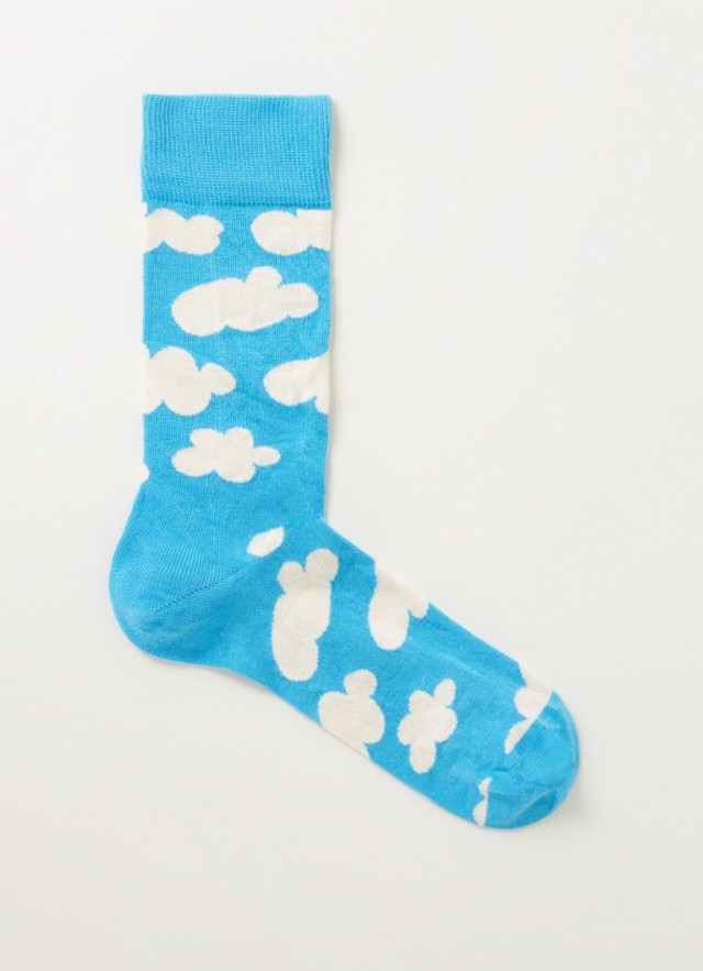 unieke sokken bruiloft blauw met wolken