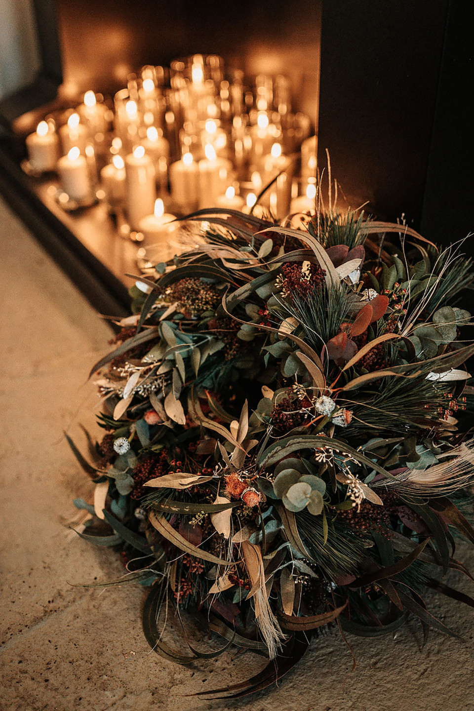 Winterliche Kerzendeko