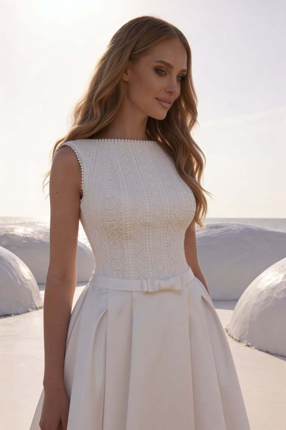 Galvan Sposa trouwjurk Linda met boothals