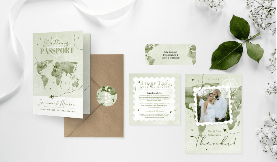 Einladung zur Hochzeit 'Wedding Passport'