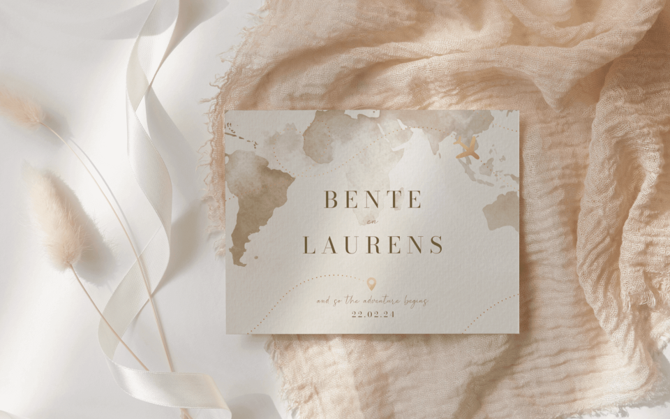 trouwuitnodiging met kaart