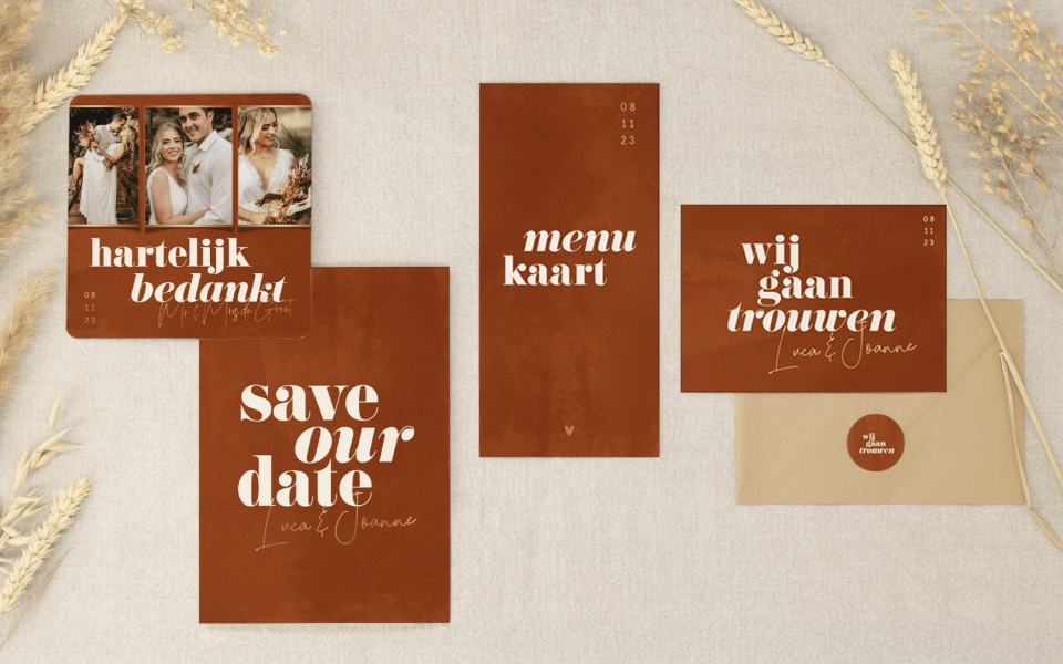 trouwuitnodiging - roest