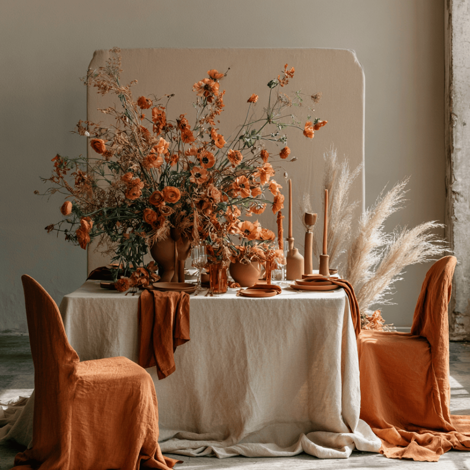 terracotta wedding table decoration