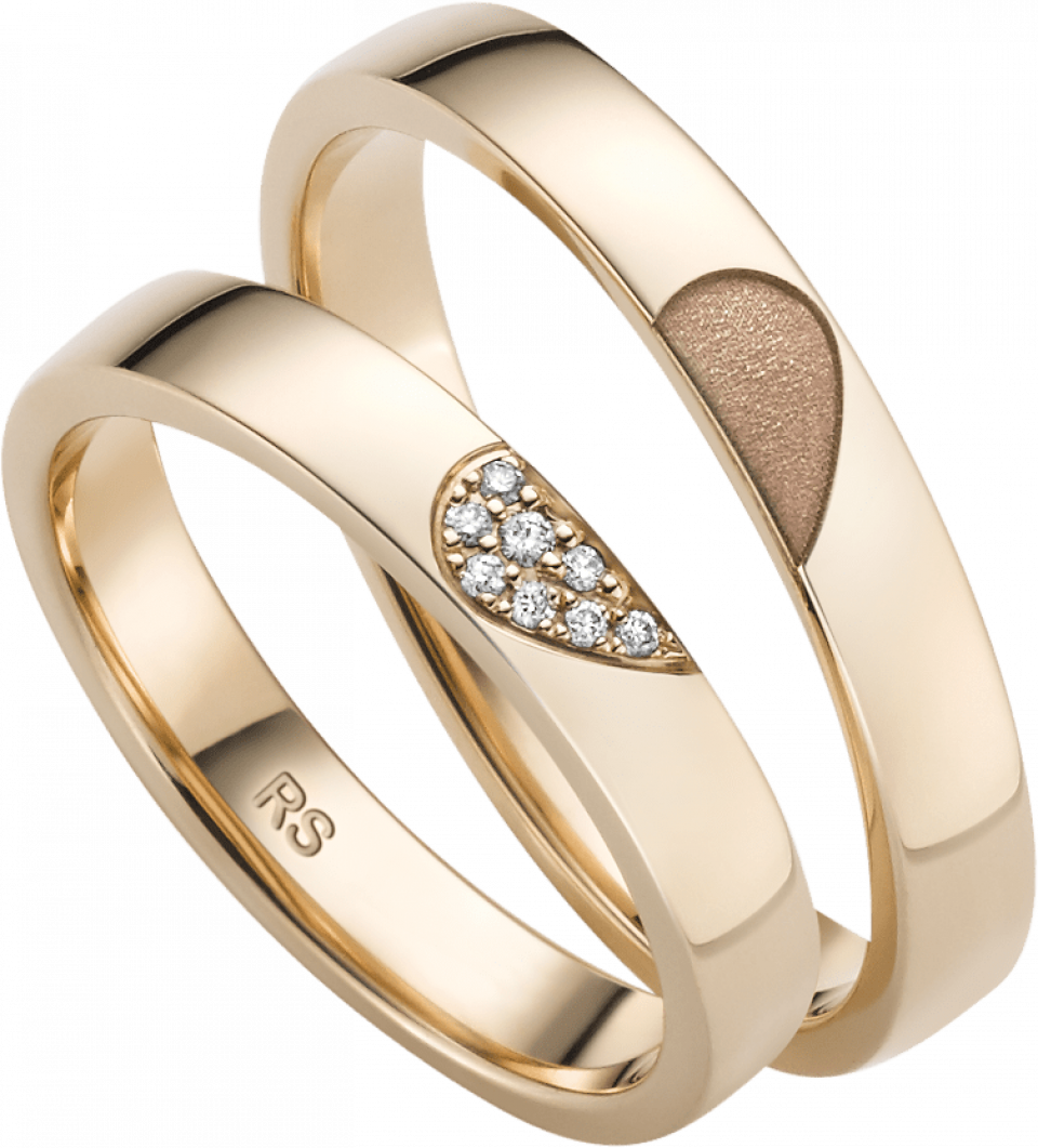 Trouwringen roségoud vingerafdruk