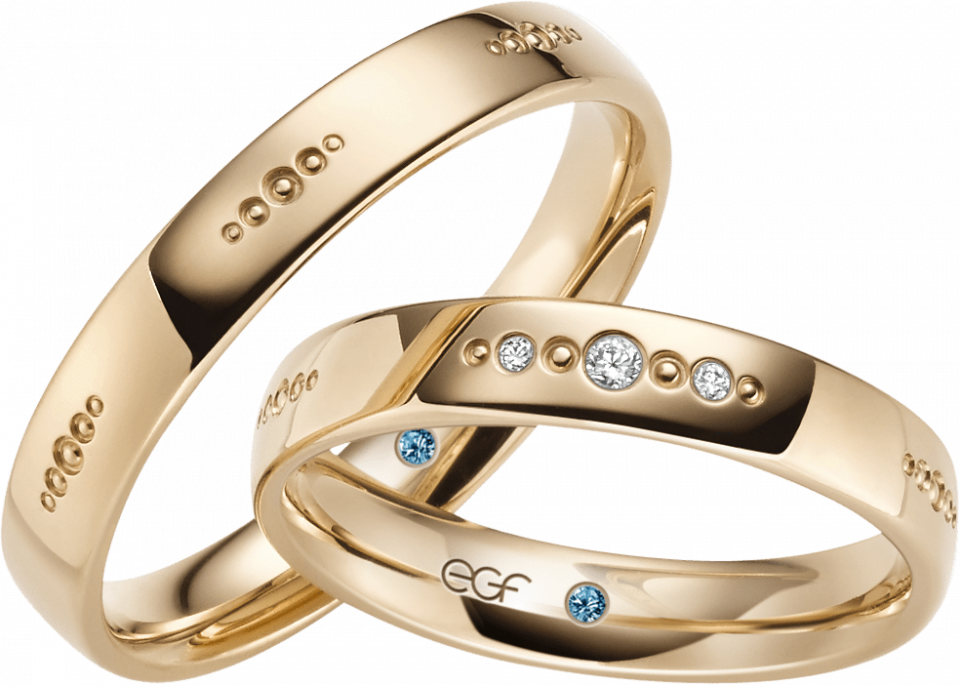 Trouwringen poly/fantasie roségoud