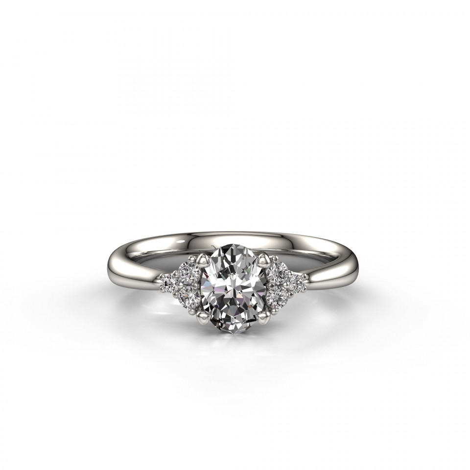 een verlovingsring met drie ronde diamanten