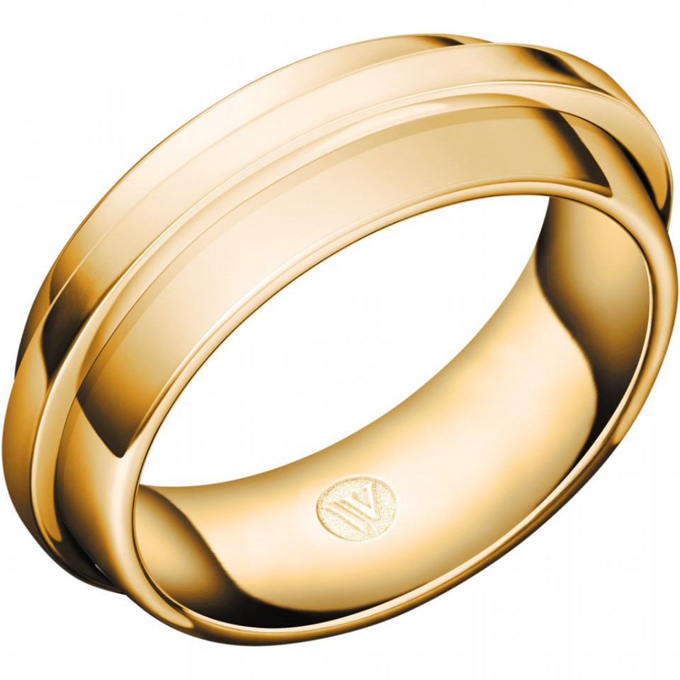 een geelgouden trouwring met een glad oppervlak