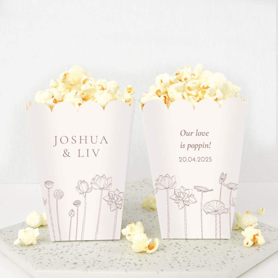 popcorn dozen met bloemen en bladeren