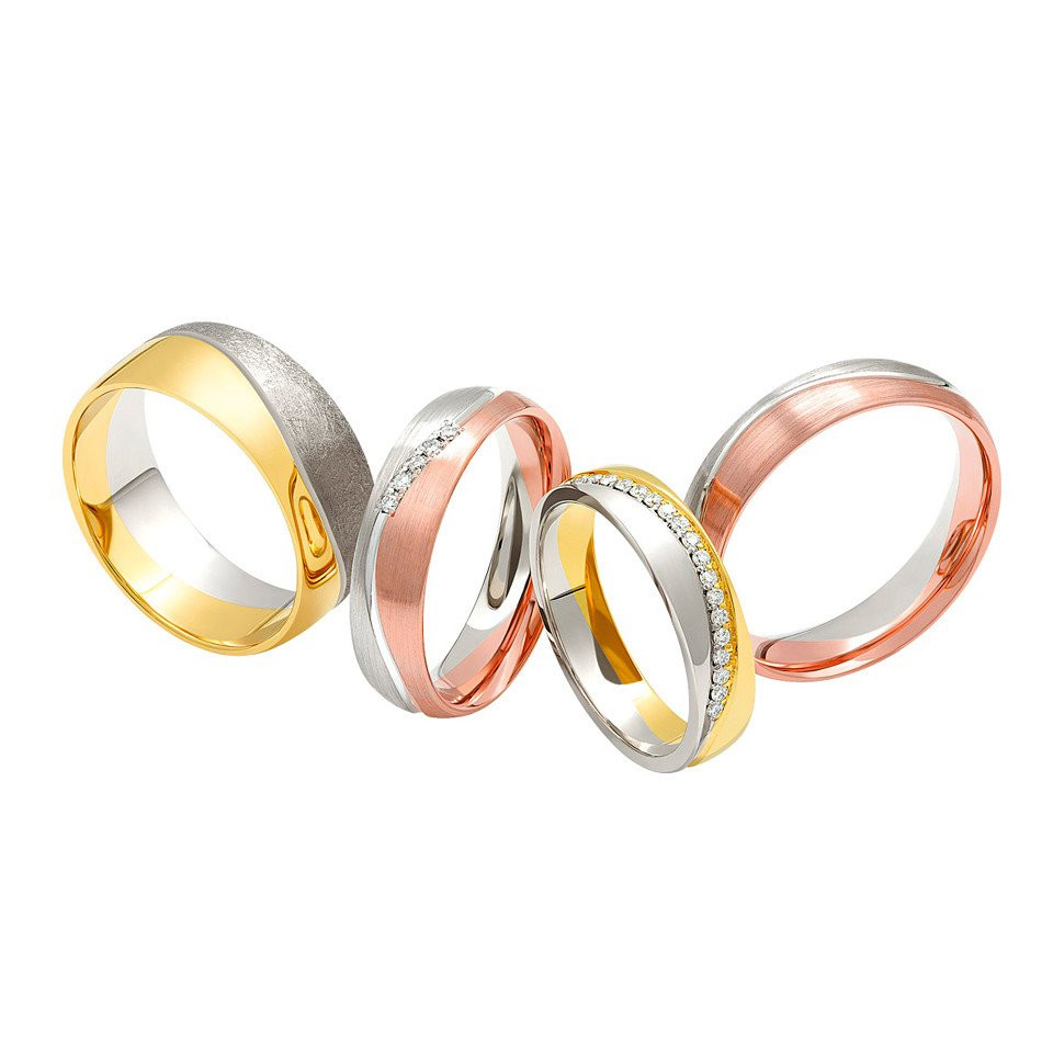 drie verschillend gekleurde ringen worden getoond op een witte achtergrond