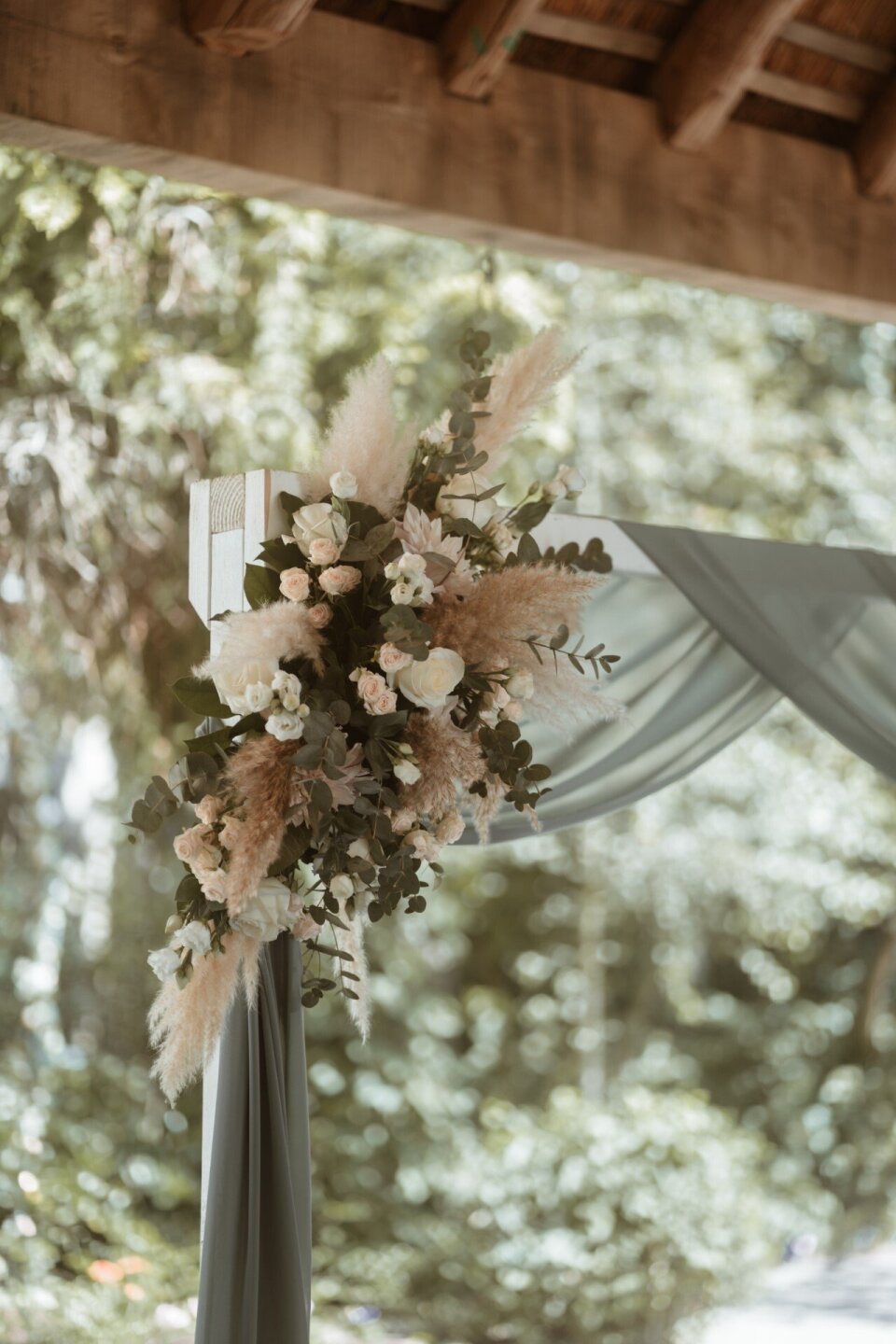 Boho bloemen als onderdeel van de backdrop