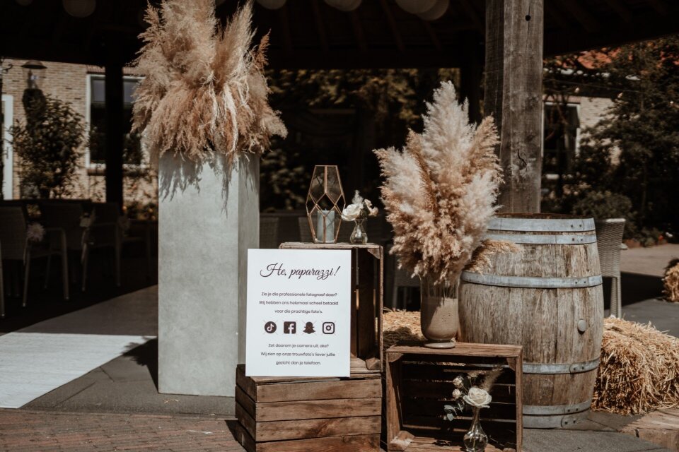 Boho welkomst bord met vintage details