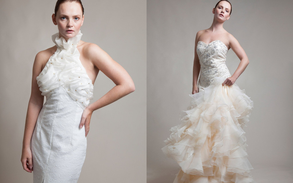 Trouwjurk van Laura Blagogee Couture details