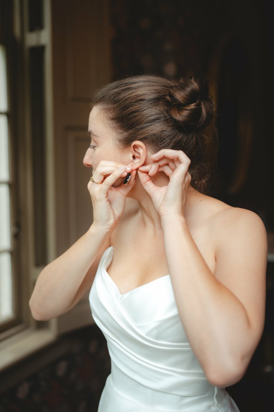 Vintage druppel oorbellen met maansteen