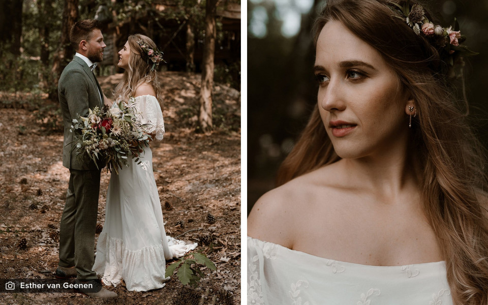 Bruidskapsel door Chantelle Alyssa Hair &amp; Make-Up details