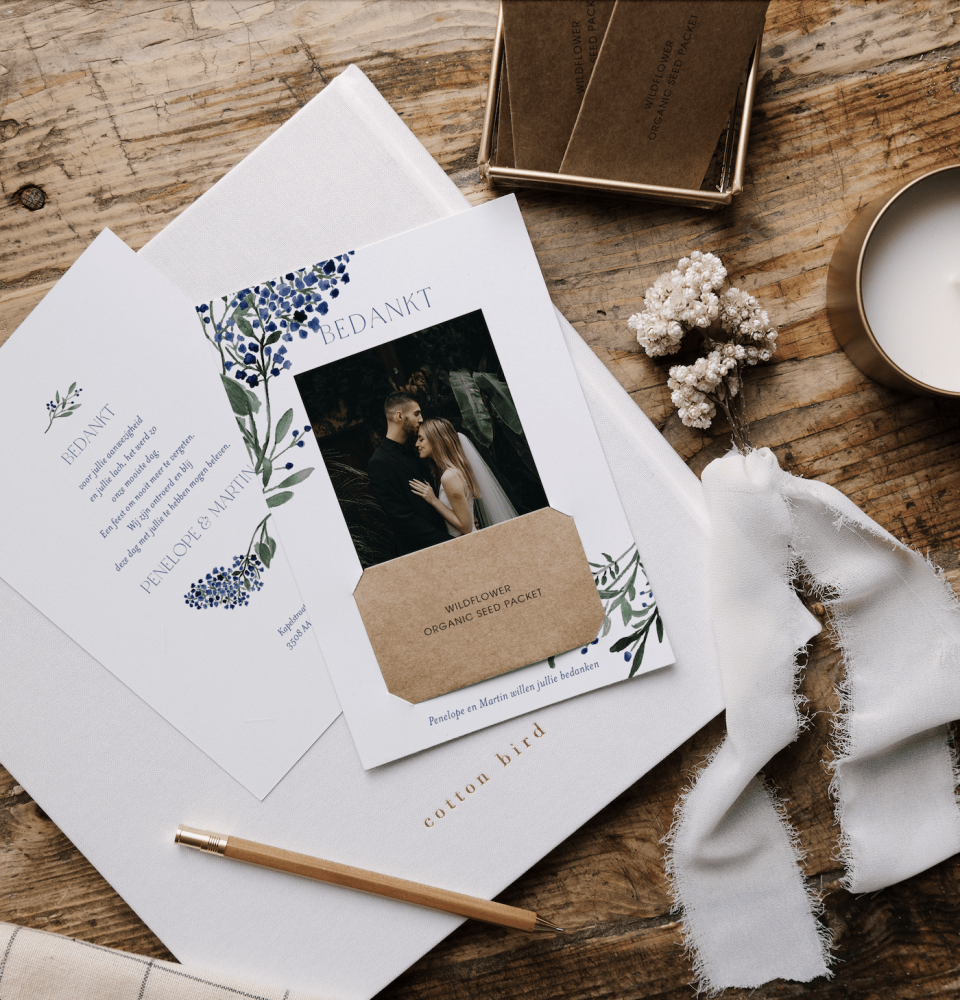Trouwkaarten van Cotton Bird impressie 
