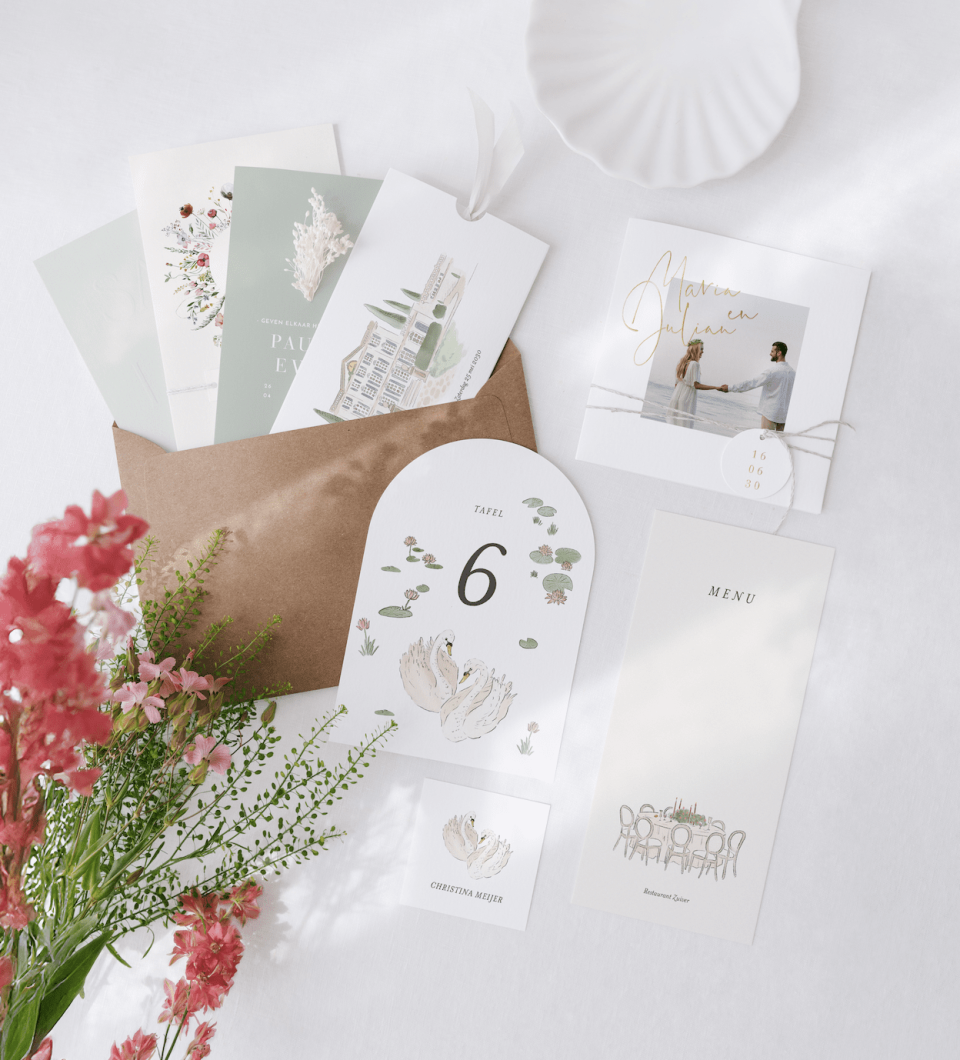 Trouwkaarten van Cotton Bird details