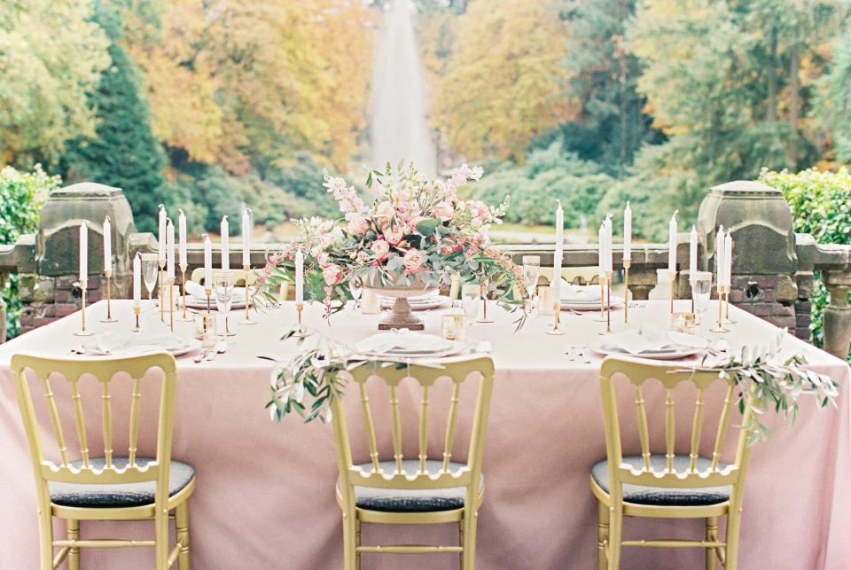 Romantische tafels voor het diner