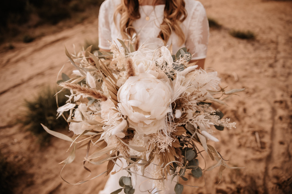 Boho Blumensträuße für deine Hochzeit