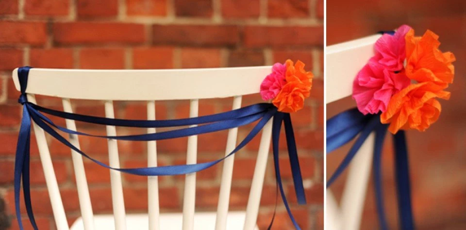 Papieren bloemen als bruiloft decoratie!
