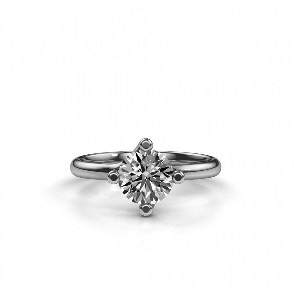 een diamanten verlovingsring met een enkele steen